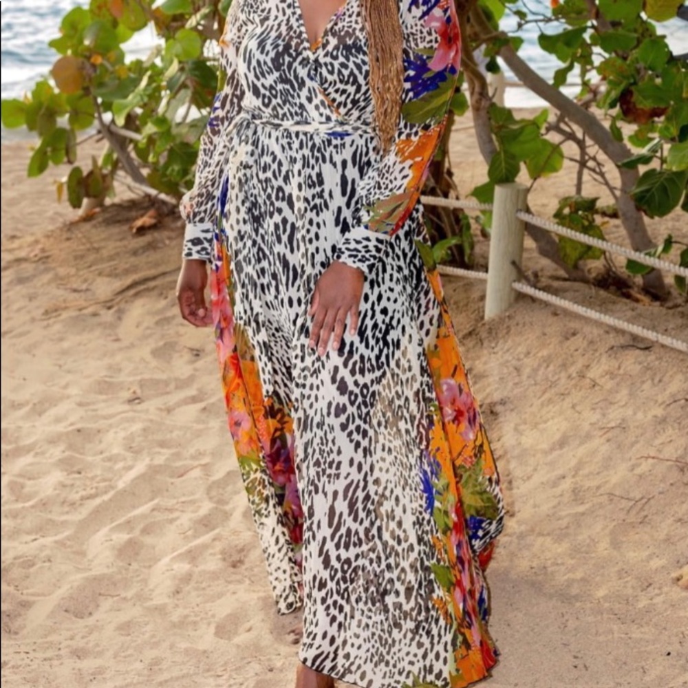 SPYZONE EXCHANGE animal print floral sheath dress